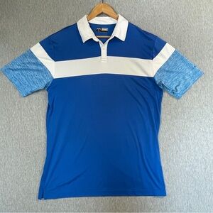 Callaway Golf Polo Shirt Men’s XL Blue White Opti-Dri Button